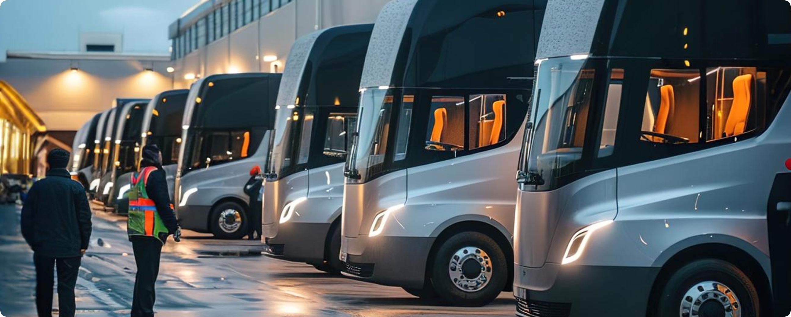 A fleet of transport vehicles