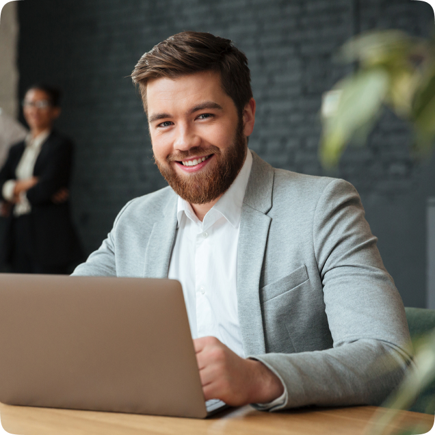 Picture of a fleet manager with a laptop